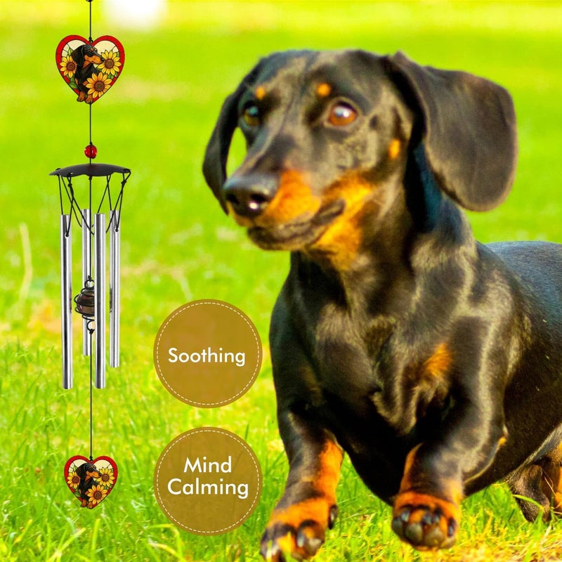 Howarmer Wind Chimes for Outside 24" Dachshund Wind Chimes Outdoor Home Patio Garden Decor Windchimes Outdoors Gift Ideas for Women Mom Grandma Sisters - Image 4